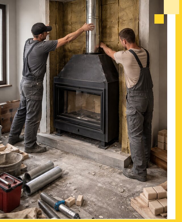 Изготовление и монтаж закрытых каминов в Прокопьевске под ключ