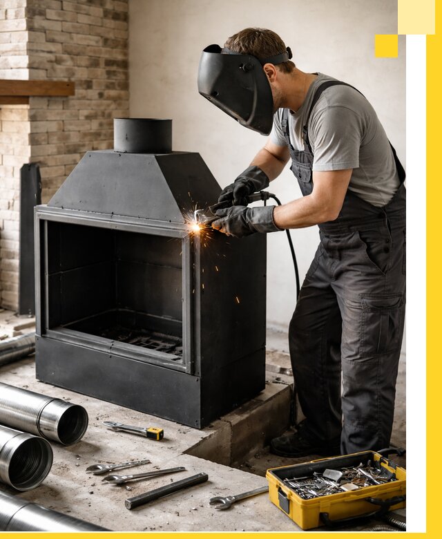 Продажа и установка металлических каминов в Прокопьевске под ключ