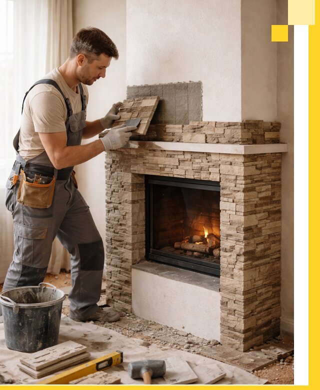 Изготовление и монтаж каминов для дома под ключ в Прокопьевске