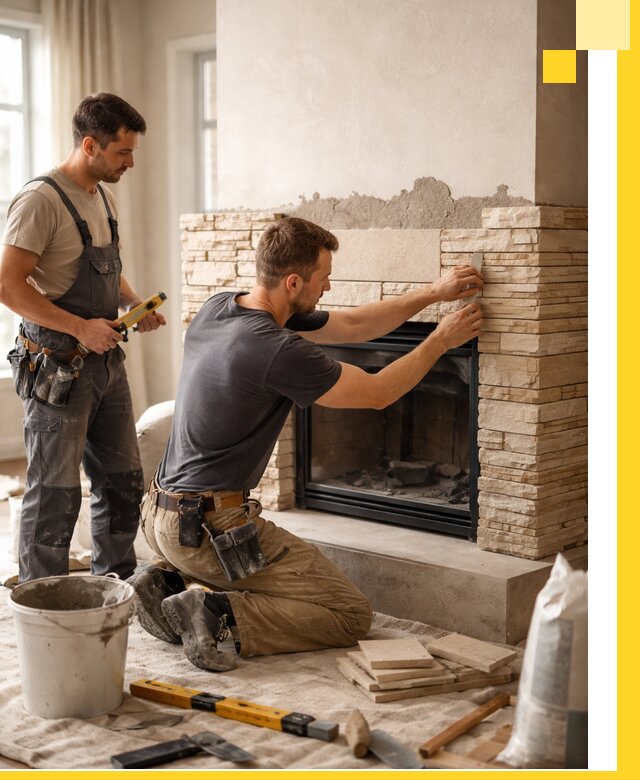 Установка и монтаж каминов для загородного дома в Прокопьевске