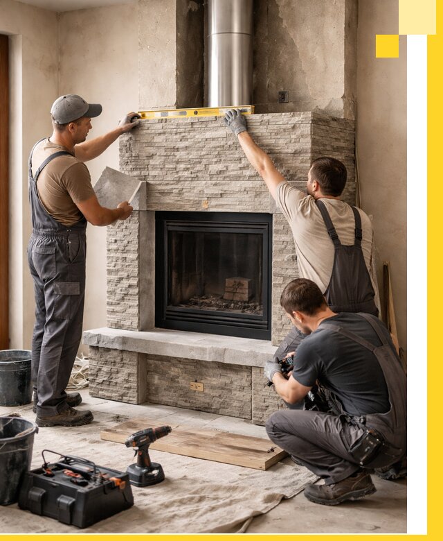 Профессиональный монтаж каминов под ключ в Прокопьевске для дома