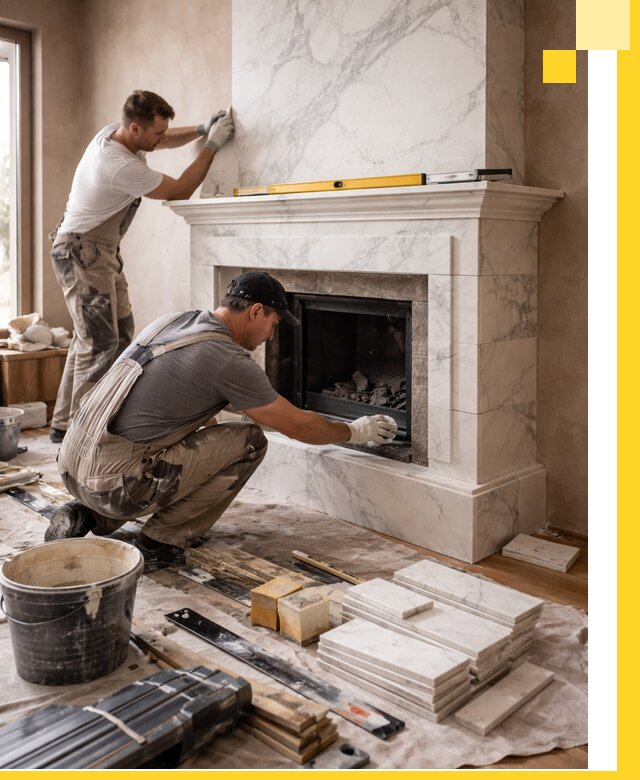 Отделка каминов в Прокопьевске качественные облицовочные работы