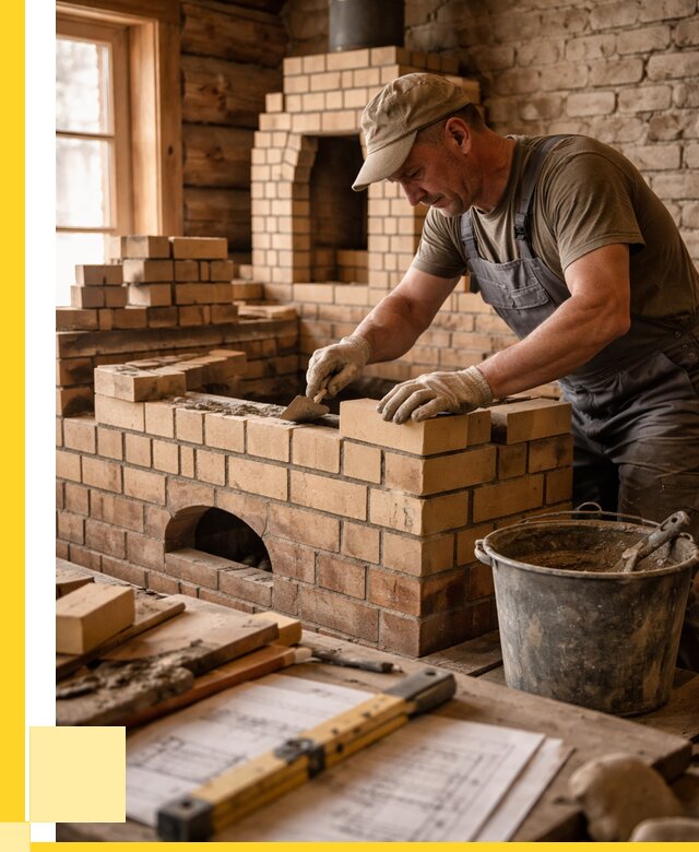 Кладка печей из кирпича в Прокопьевске цены от 31011 р. - ЭриданПрк