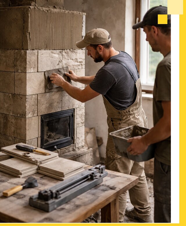 Профессиональная облицовка печей в Прокопьевске: керамика и камень