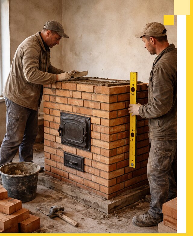 Отопительные печи под ключ в Прокопьевске, установка и сборка