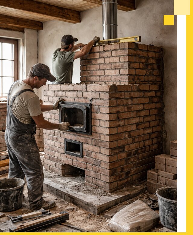 Печи для загородного дома под ключ в Прокопьевске — монтаж и сервис