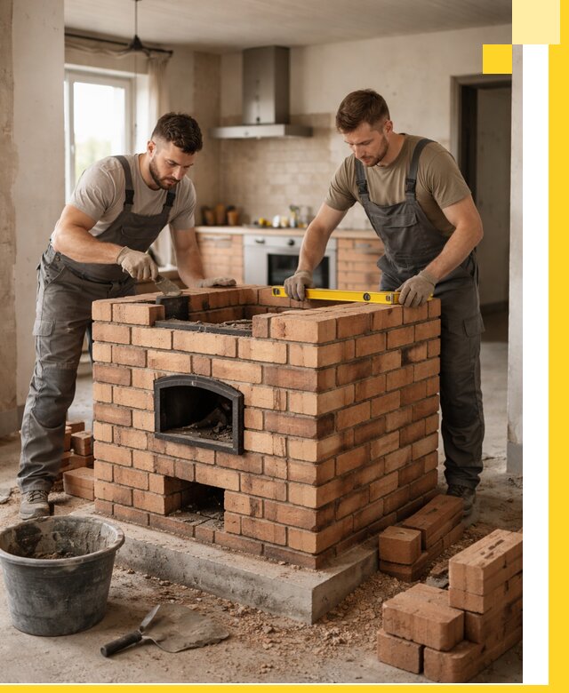 Установка и монтаж печей в частном доме в Прокопьевске под ключ