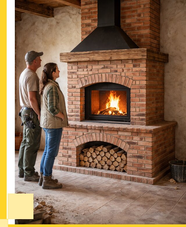 Печи камины из кирпича в Прокопьевске от 124044 р. | ЭриданПрк