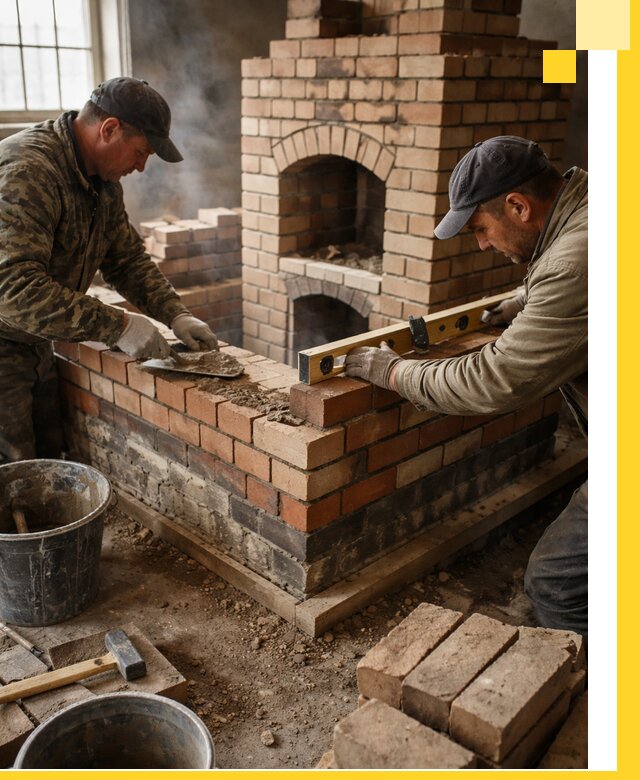 Изготовление и монтаж печей и каминов из кирпича в Прокопьевске