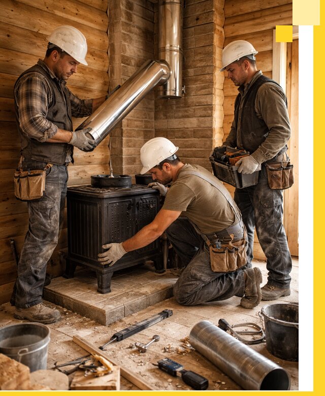 Профессиональный монтаж банных печей и дымоходов в Прокопьевске