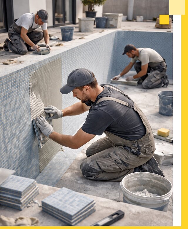 Облицовка бассейнов в Прокопьевске плитка мозаика гидроизоляция