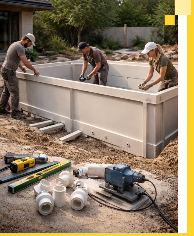 Установка полипропиленовых бассейнов под ключ в Прокопьевске