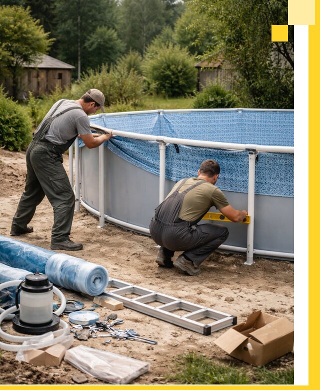 Установка и монтаж каркасных бассейнов в Прокопьевске под ключ