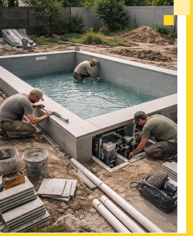 Строительство и монтаж бассейнов для дачи под ключ в Прокопьевске