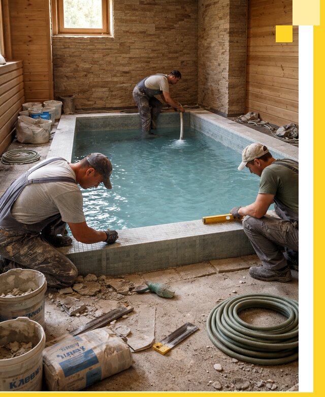 Проектирование и строительство бассейнов для бани в Прокопьевске