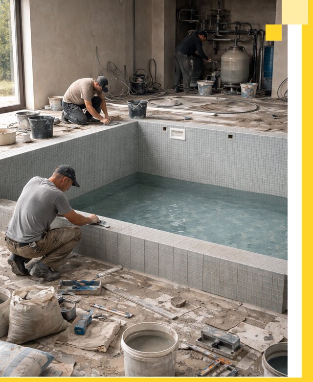 Строительство и монтаж бассейнов в помещении в Прокопьевске