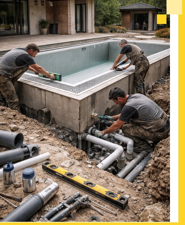 Строительство переливных бассейнов в Прокопьевске под ключ