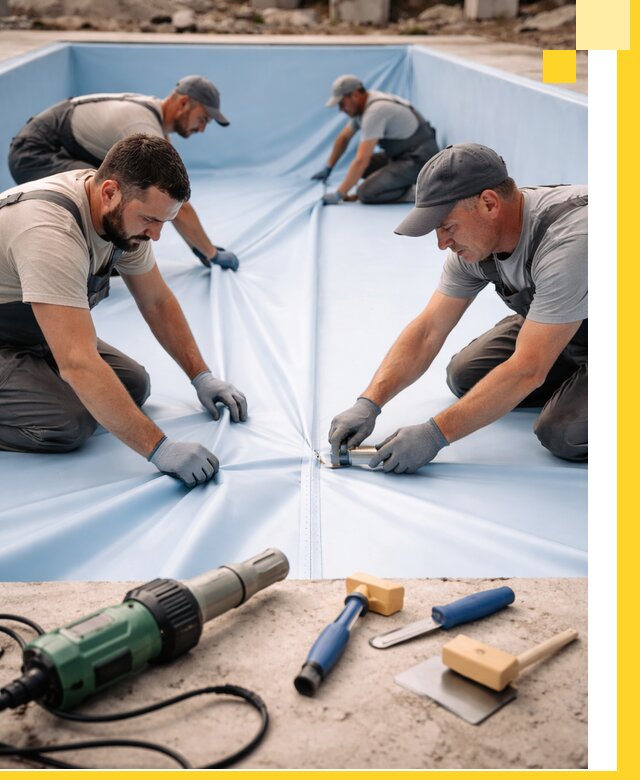 ПВХ пленка для бассейнов с монтажом и гарантией в Прокопьевске