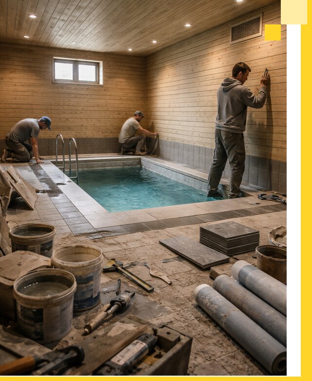 Строительство бани с бассейном и сауной под ключ в Прокопьевске