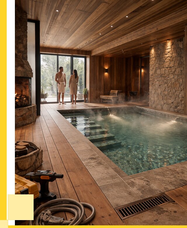 Проекты бань с бассейном под ключ в Прокопьевске от 77528 р., ЭриданПрк