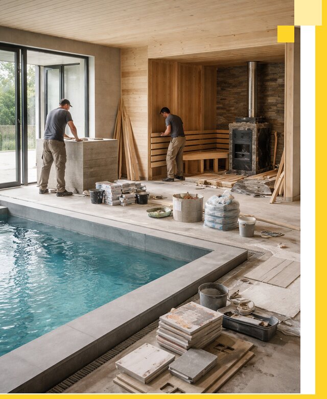 Проектирование и строительство бань с бассейном в Прокопьевске