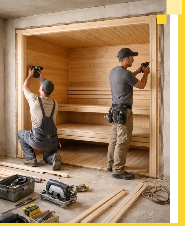 Монтаж саун под ключ в Прокопьевске — проектирование и установка