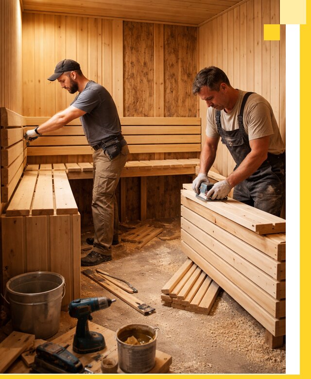 Профессиональный комплексный ремонт саун под ключ в Прокопьевске