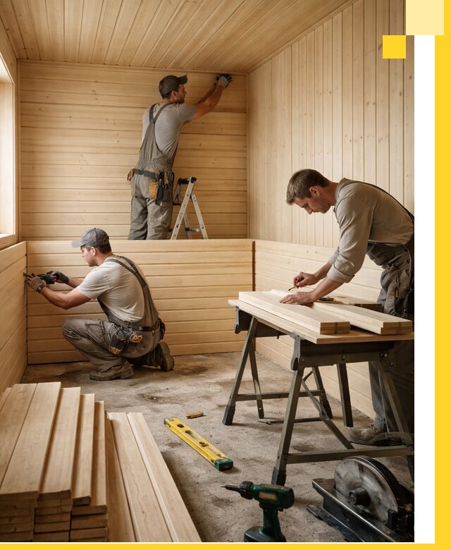 Обшивка саун в Прокопьевске из натуральной древесины под ключ