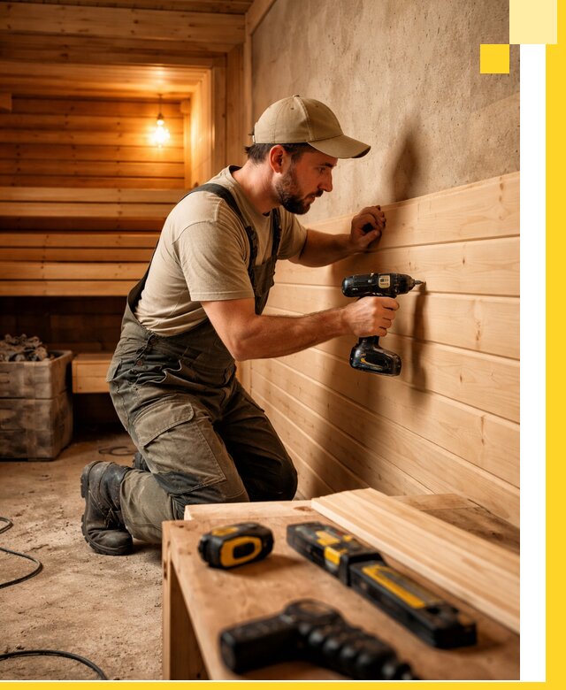 Профессиональная внутренняя отделка бани в Прокопьевске под ключ