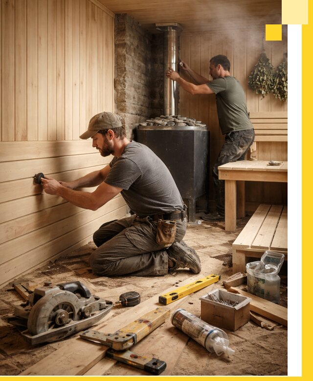 Полное строительство и оснащение парных под ключ в Прокопьевске