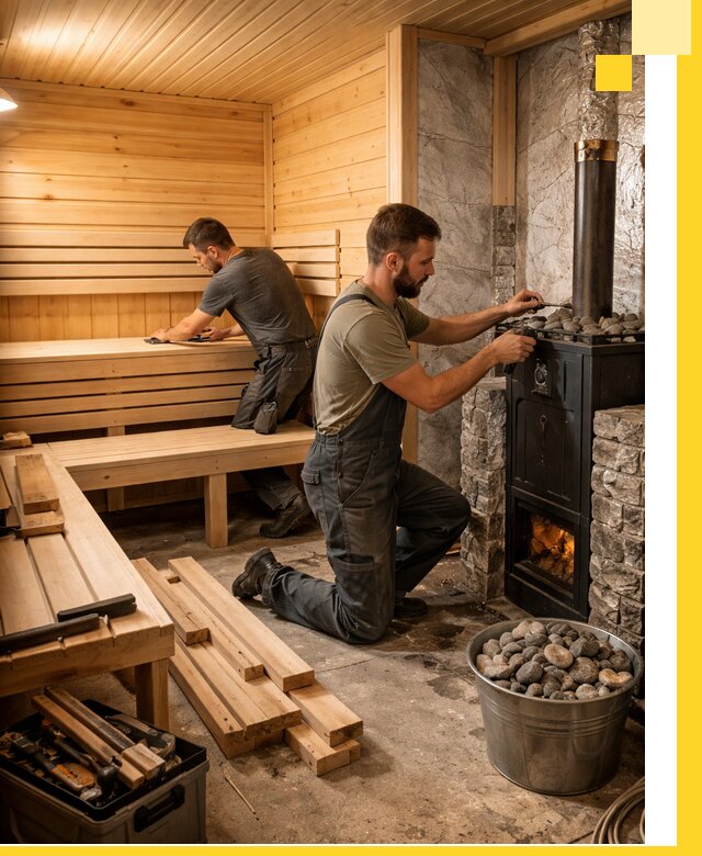 Дизайн и строительство интерьеров бань под ключ в Прокопьевске