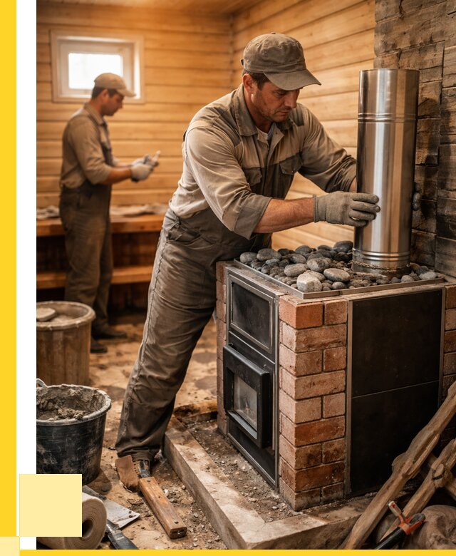 Монтаж печи в бане под ключ в Прокопьевске от 20674 р. | ЭриданПрк