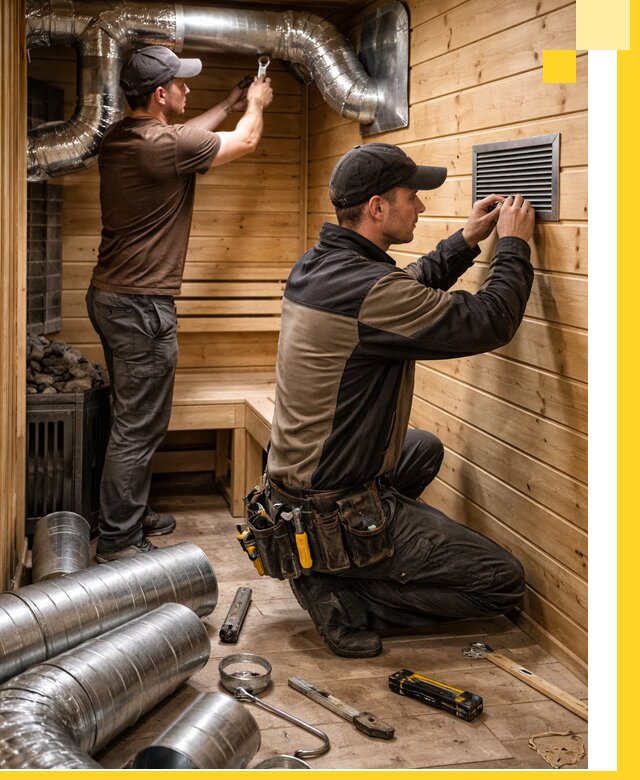 Проектирование и монтаж вентиляции бани в Прокопьевске под ключ