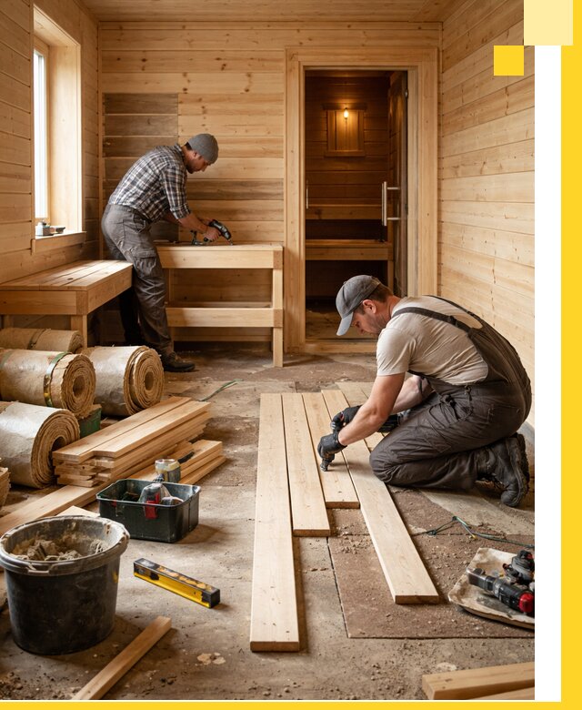 Индивидуальный проект бани с комнатой отдыха под ключ в Прокопьевске