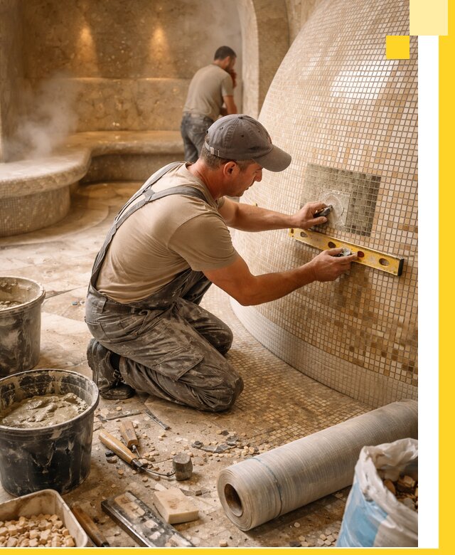 Хамам под ключ в Прокопьевске: проектирование, строительство, отделка