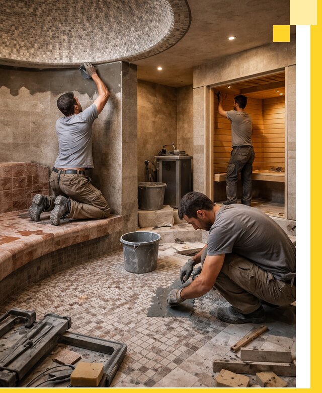 Проект и строительство хамама бани и сауны под ключ в Прокопьевске