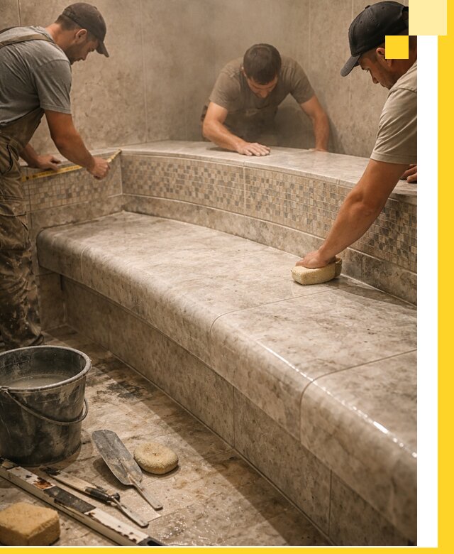 Изготовление и установка сидений для хамама в Прокопьевске