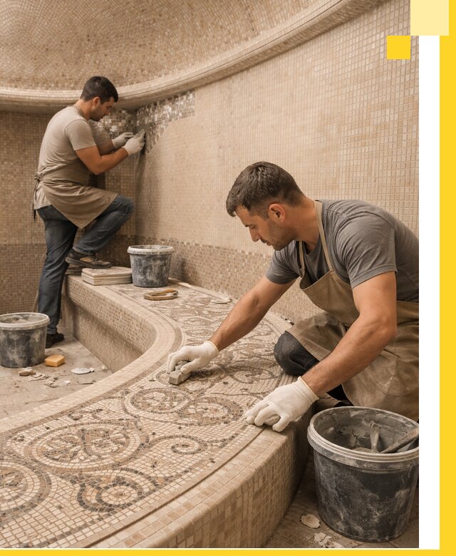 Плитка для хамама в Прокопьевске, укладка, подбор и поставка